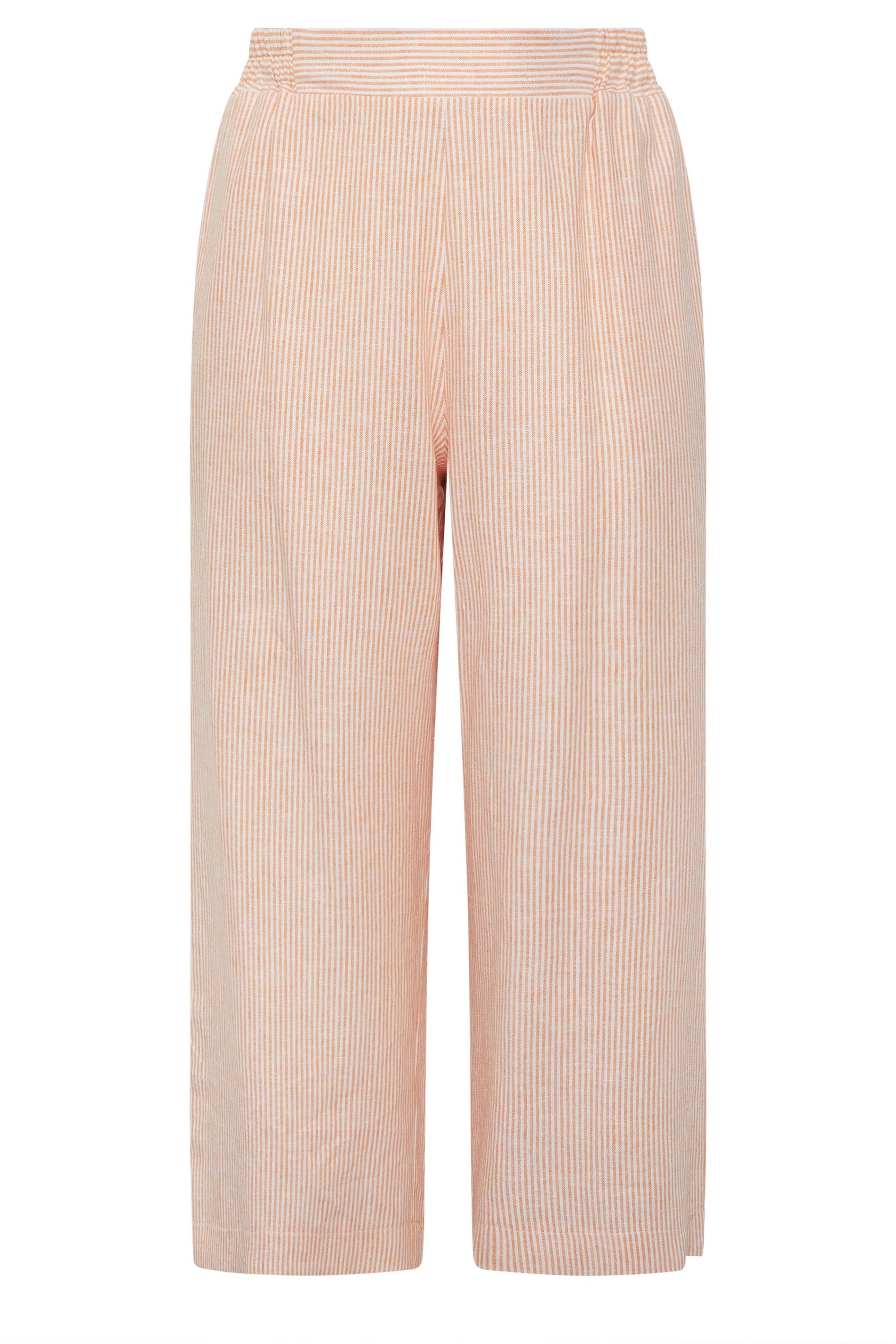 Yours Stripe Wide Leg Linen Trousers