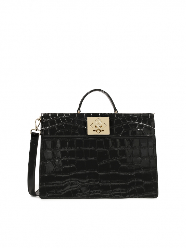 Black handbag in the form of a briefcase