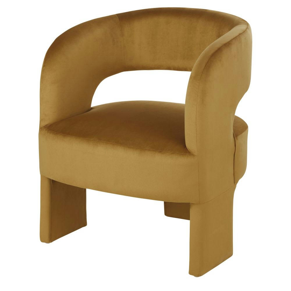 Sheep - Fauteuil tripode en velours ocre