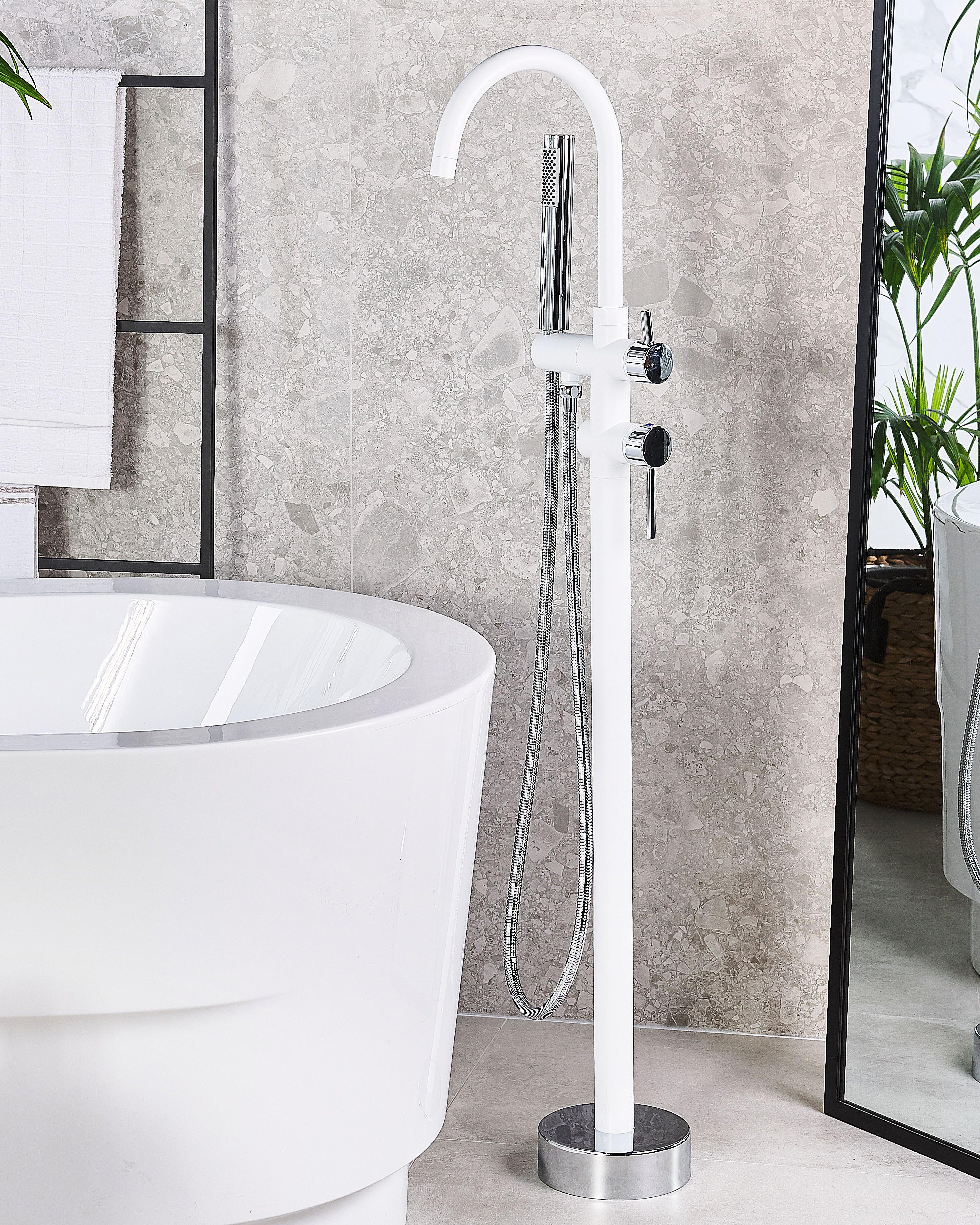 Freestanding Bathtub Faucet TUGELA White/ Silver