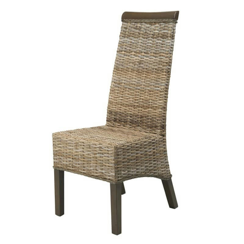 BERLIN - Chaise en rotin tressé gris