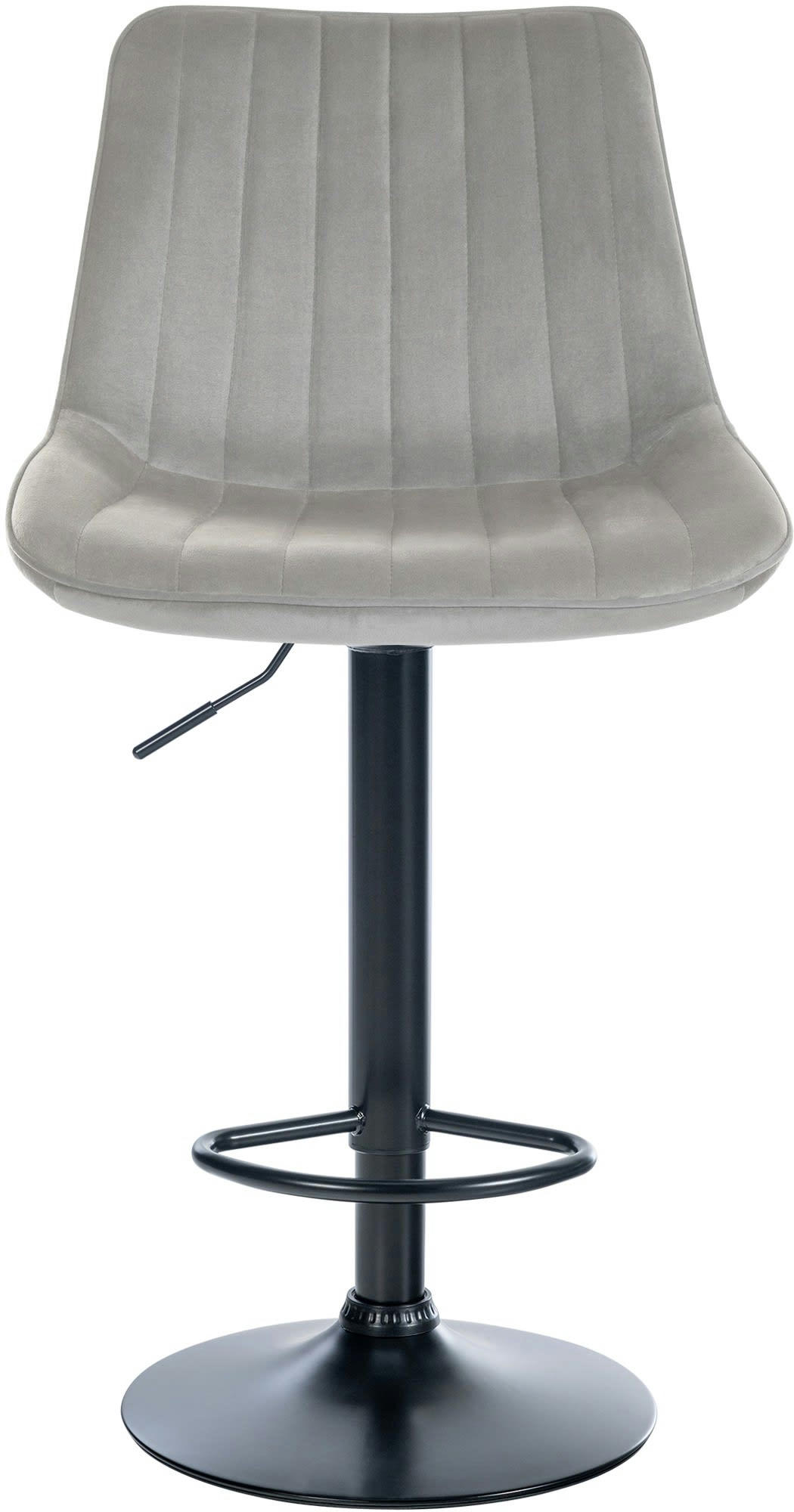 TONI - Tabouret de bar velours ajustable pivotant velours Gris