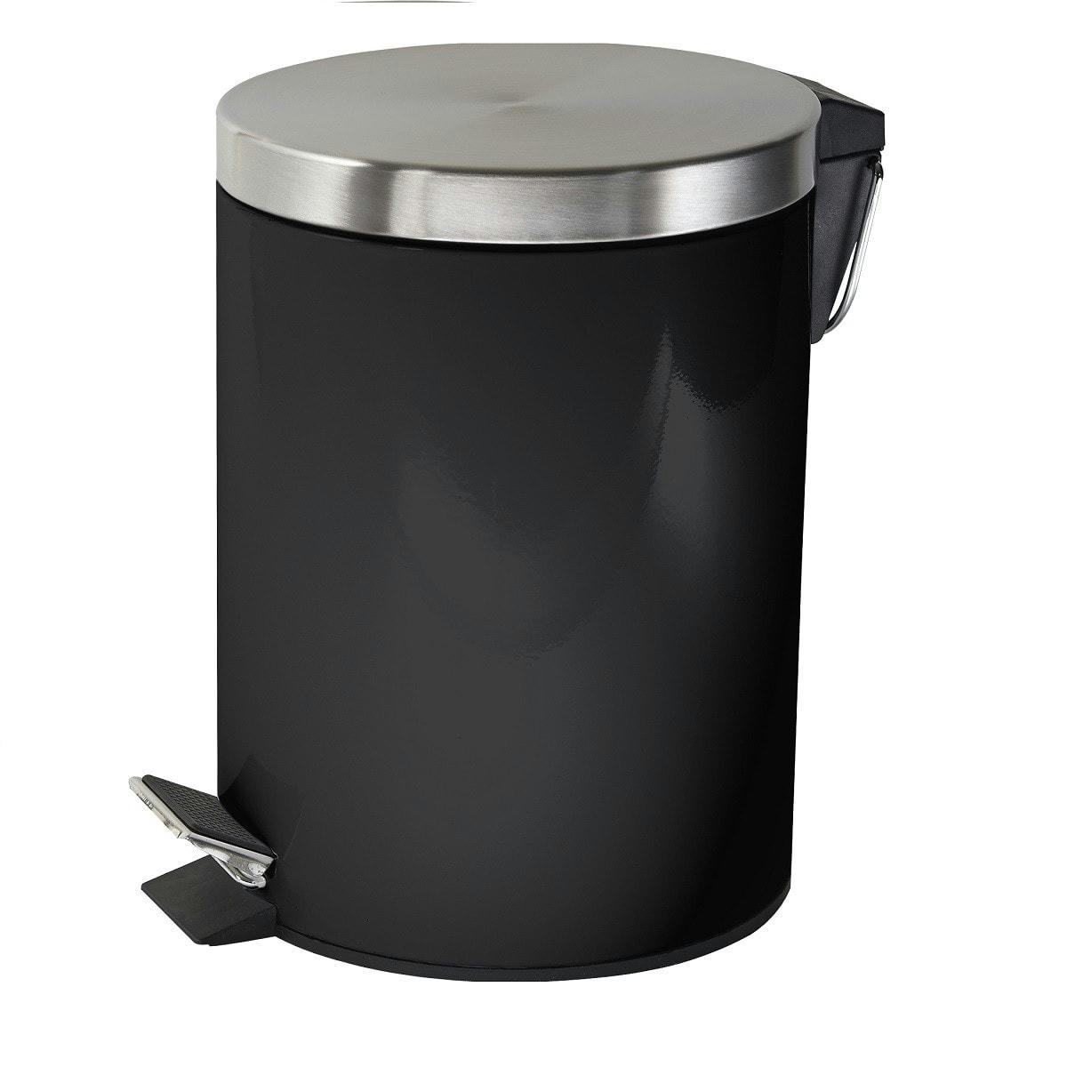 NEPTUNE - Poubelle à pédale 5L en métal noir