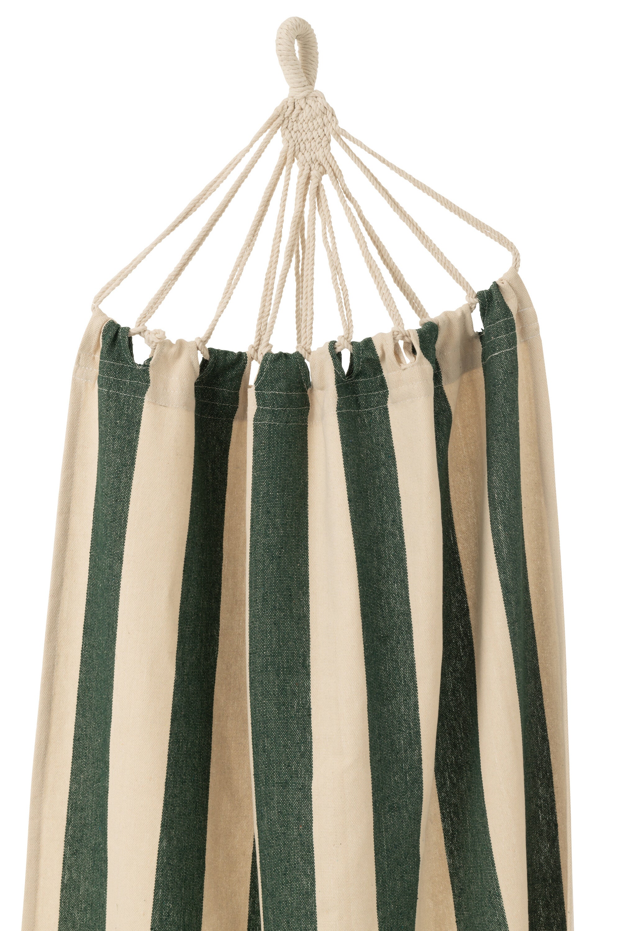 J-Line hangmat Brede Strepen - katoen/polyester - donkergroen/ecru