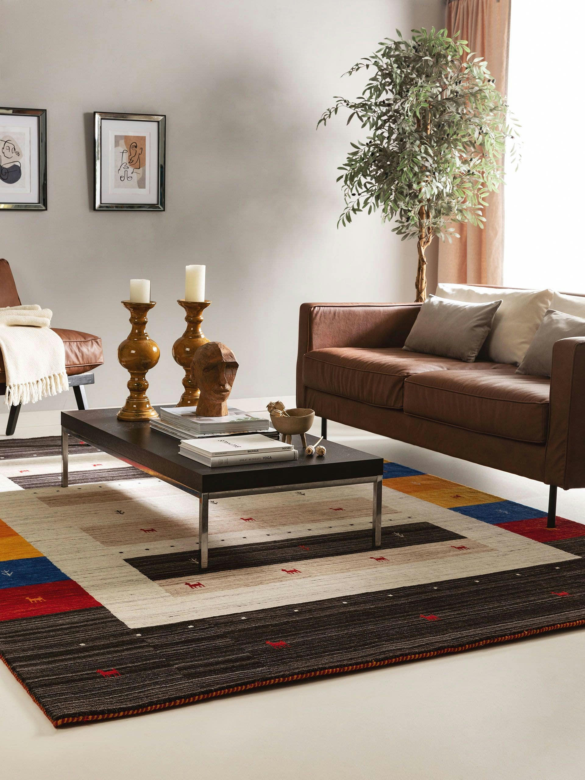 JAMAL - Tapis de laine multicouleur 80x150