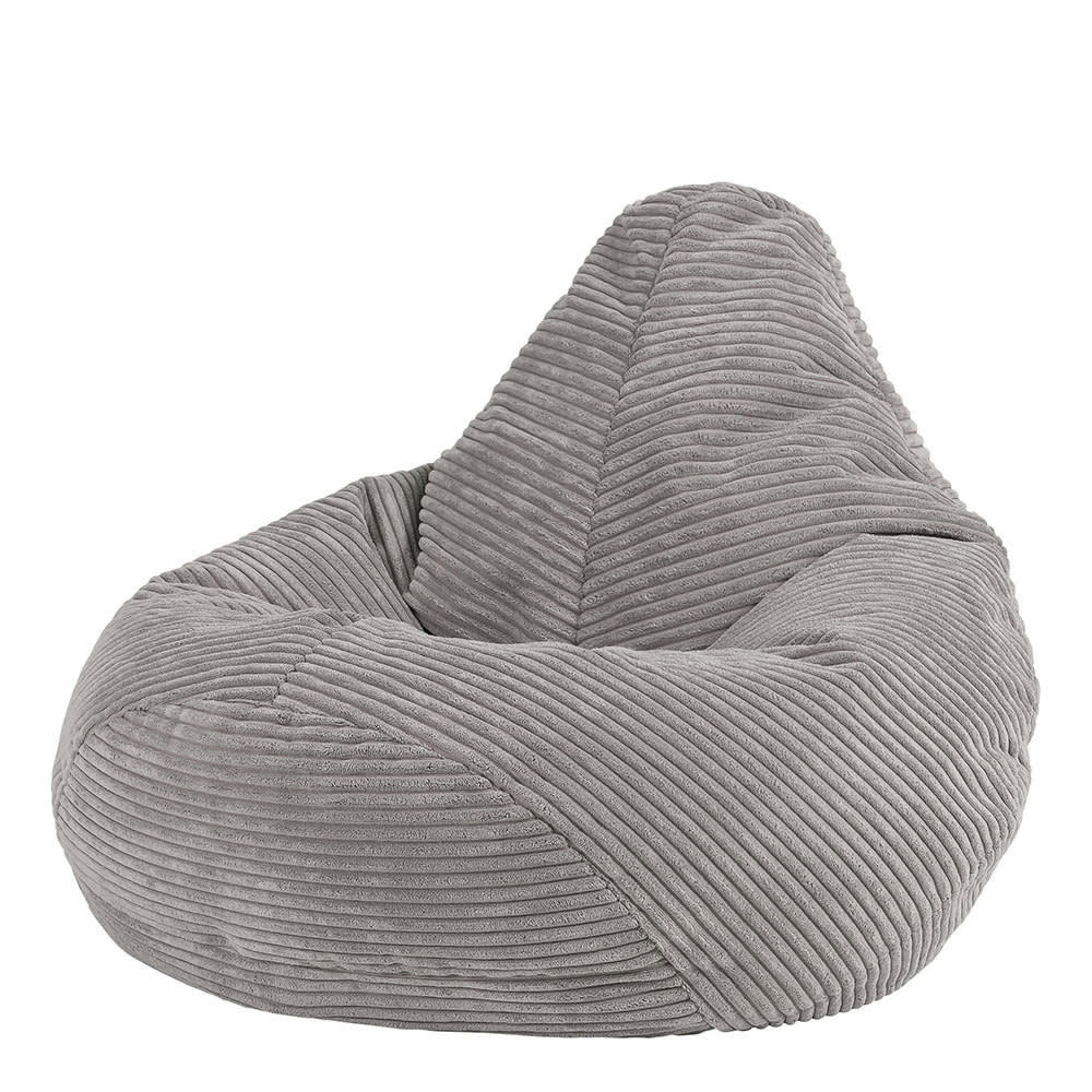 DALTON - Pouf enfant inclinable velours côtelé gris