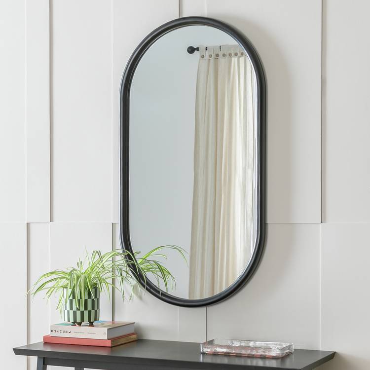Habitat Black Pill Wall Mirror - 110x60cm