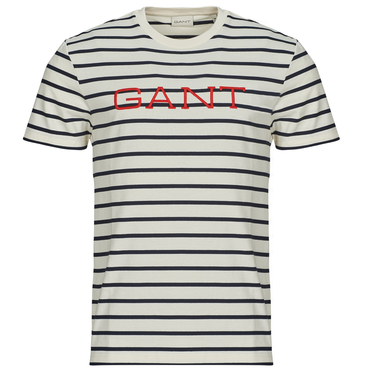 Gant - GRAPHIC STRIPED SS T-SHIRT - Marine / White