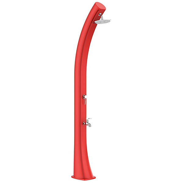 Douche solaire rouge 40L PEHD exterieur douce sans electricite