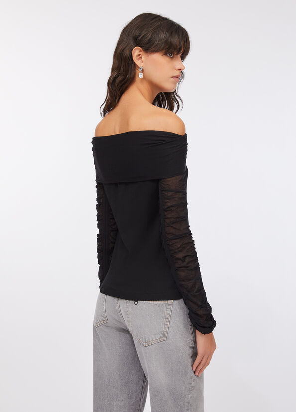 Maglia con scollo bardot