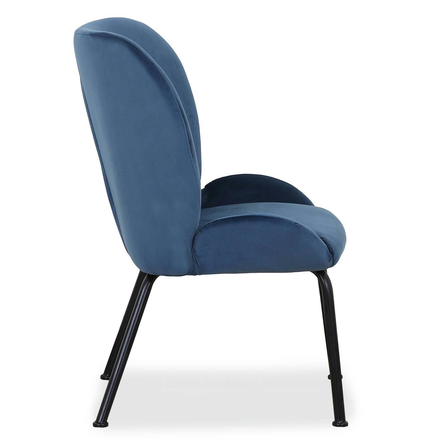 COCO - Fauteuil en velours bleu