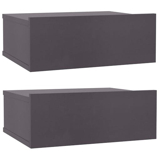 NNEVL Floating Nightstands 2 pcs Grey 40x30x15 cm Chipboard