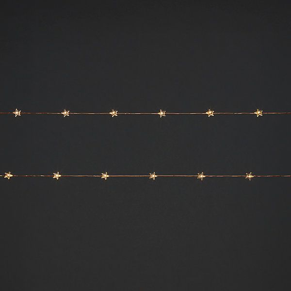 Guirlande lumineuse LED intérieure blanc chaud câble cuivre 1,82 m décor étoile