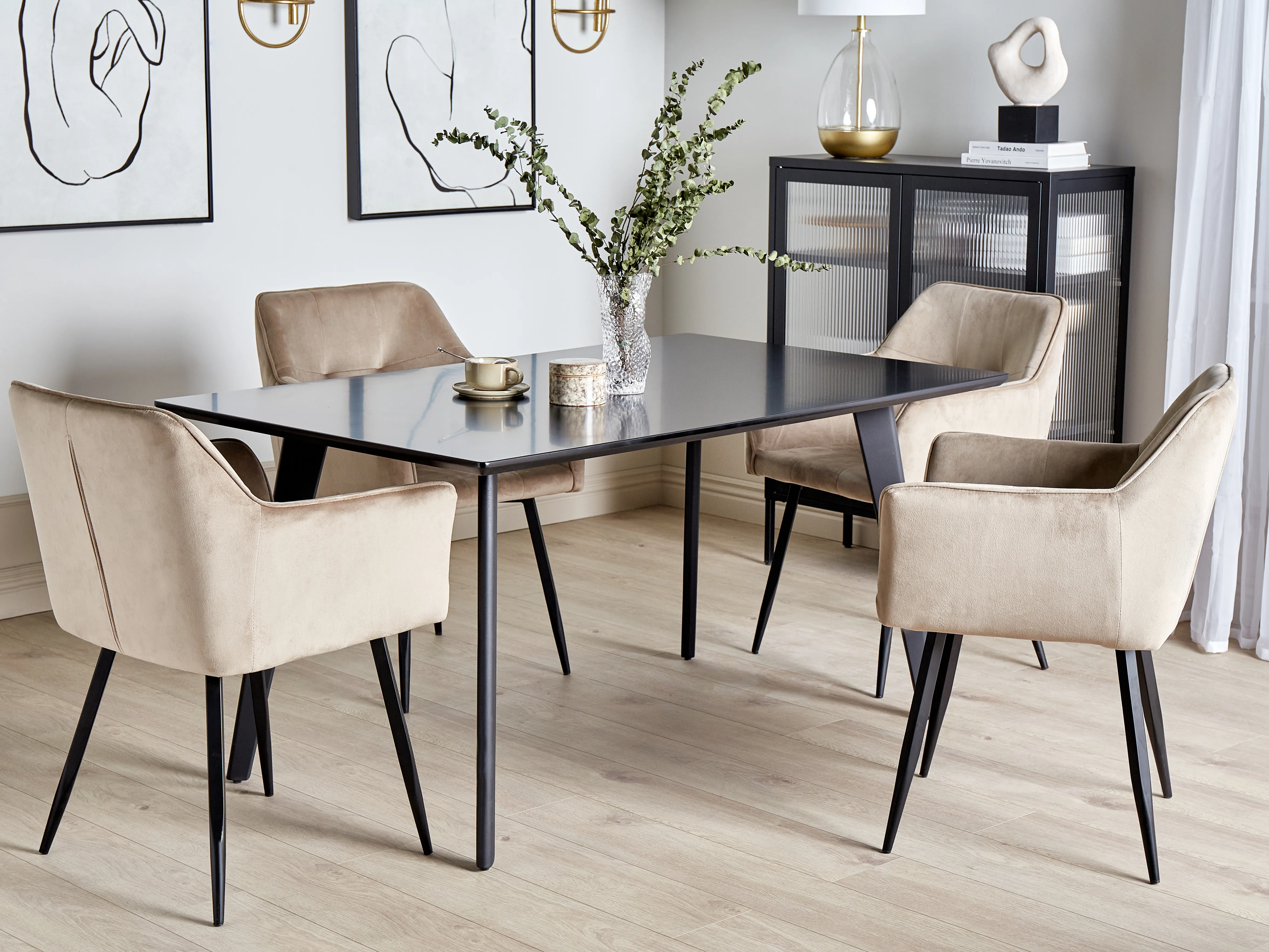 Dining Table DORCAS Black 150 cm 90 cm