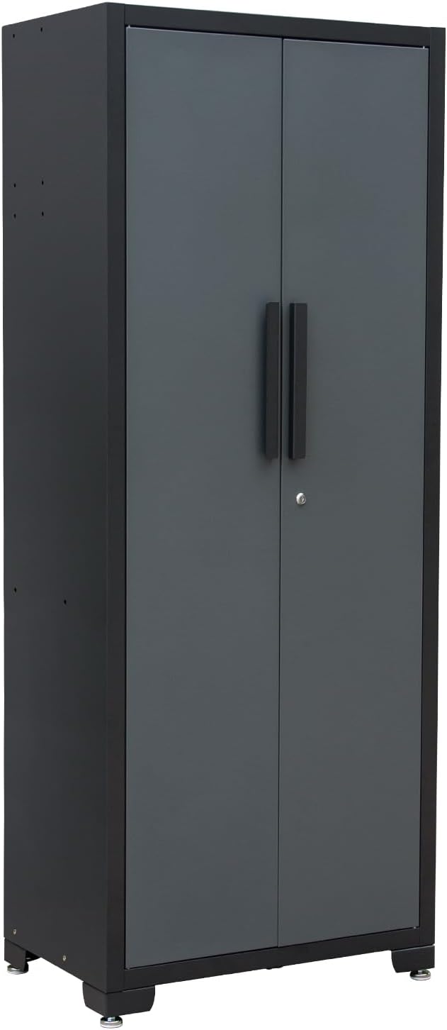 Metal Garage Storage Cabinet with 4 Adjustable Shelves and Locking Doors 75-inch Tall Tool Organizer Steel Lockers for Home, Office, Warehouse, Garage, 1Pc (Assembly Required)