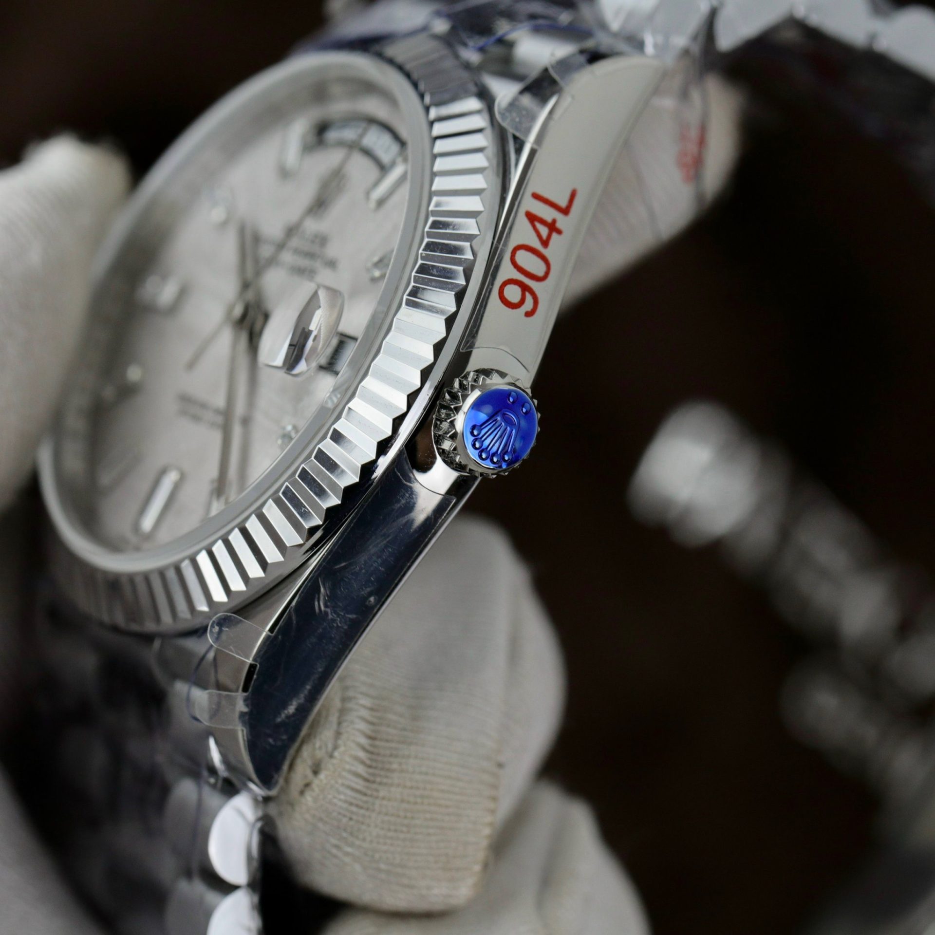 Rolex Day-Date 904L Steel Meteorite Dial With Diamonds 40mm Super Clone