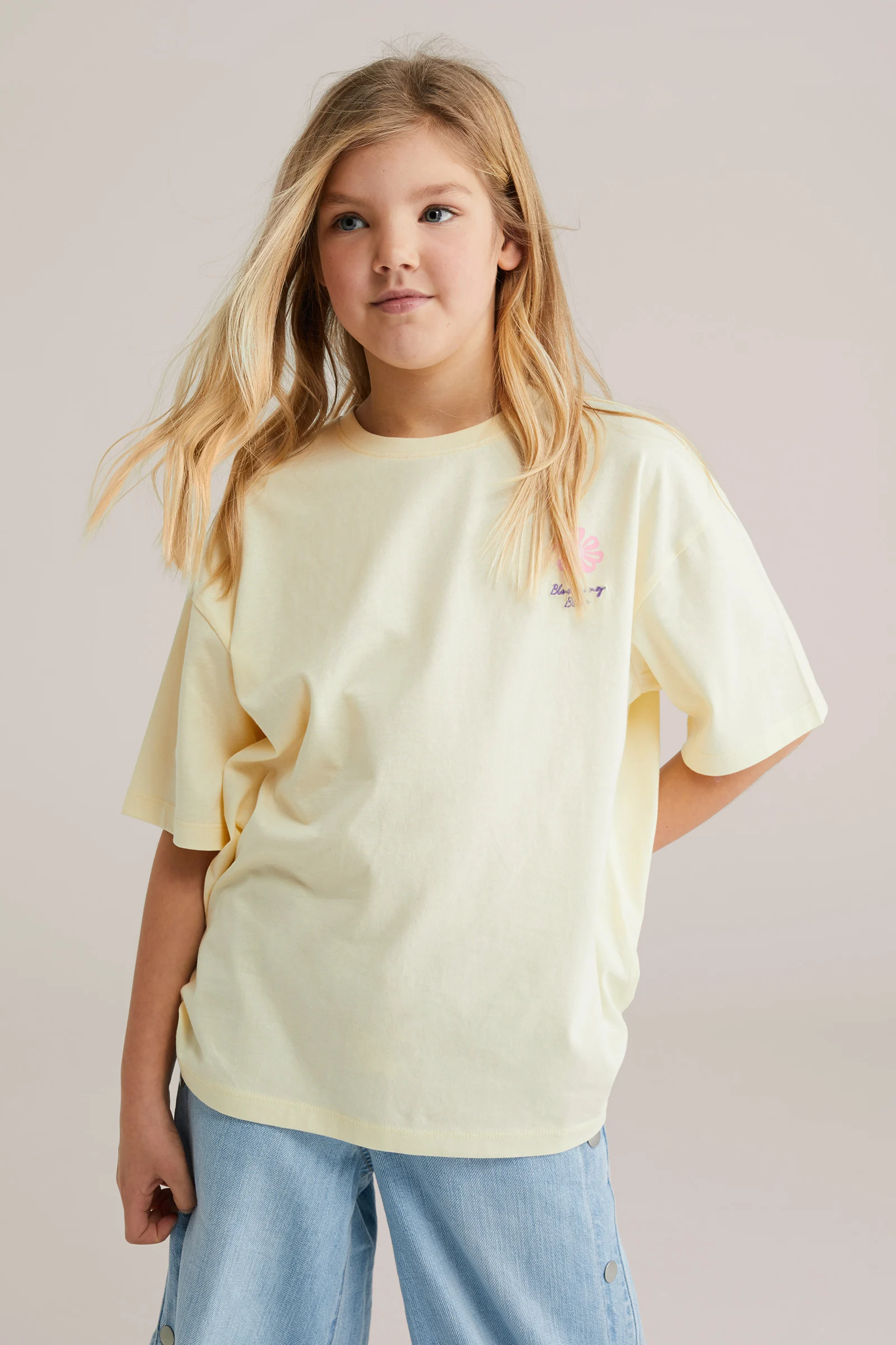 Meisjes oversized T-shirt met print