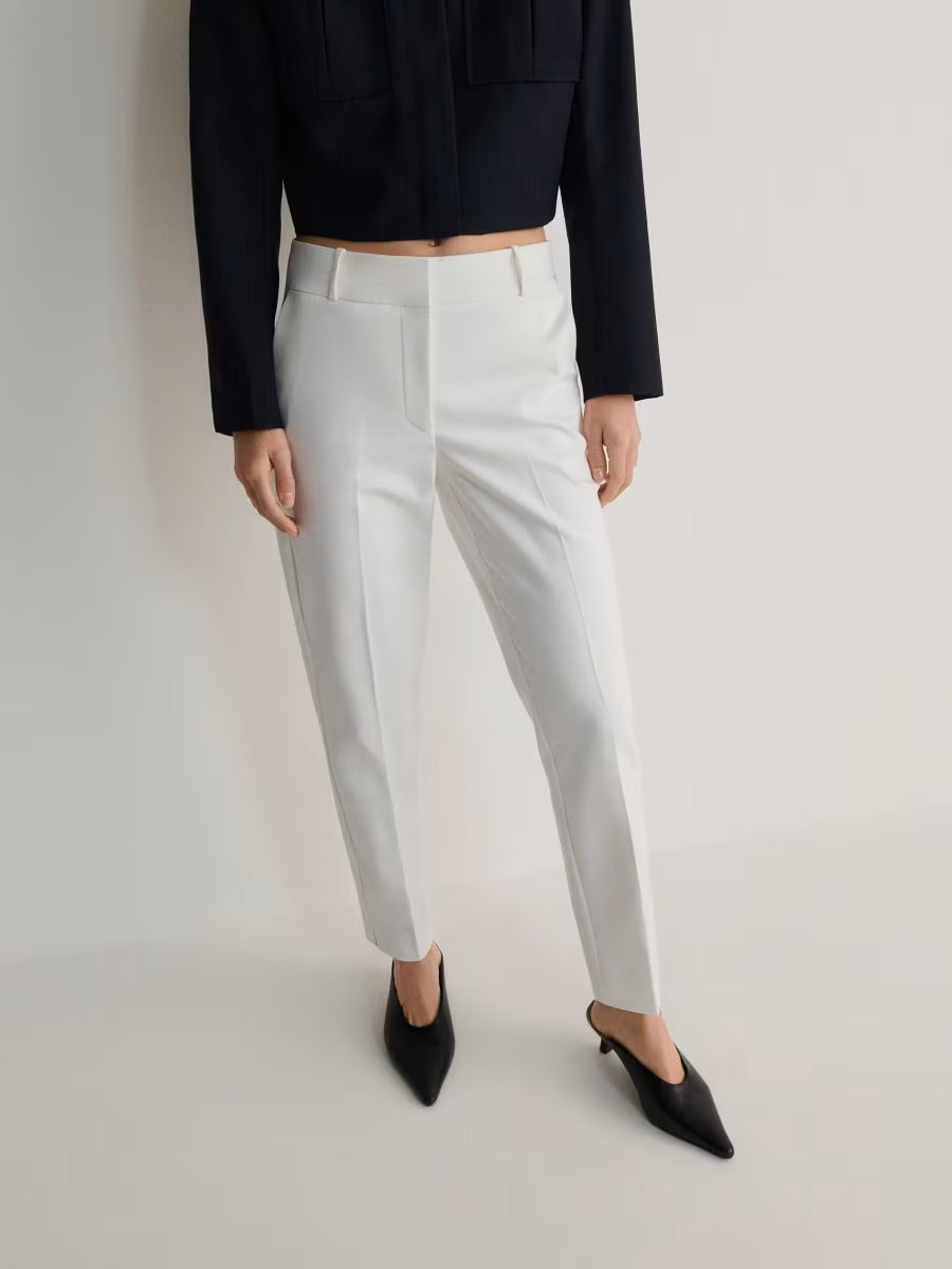 Cigarette Trousers With Pressed Crease