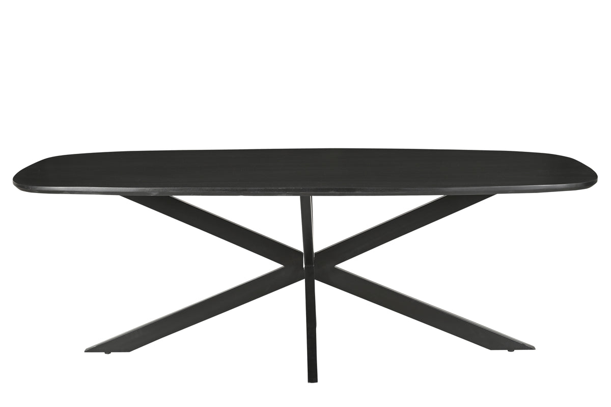 Livingfurn eetkamertafel Jesper Danish Oval - 180cm - mangohout - zwart