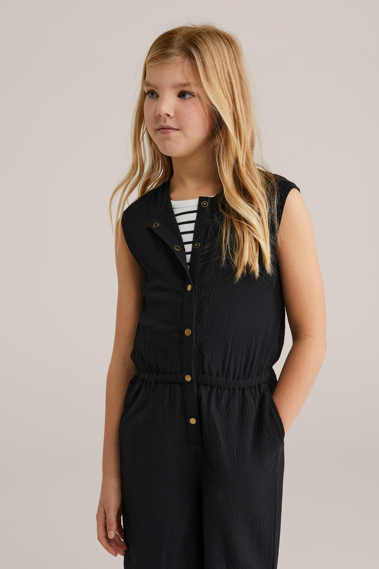 Meisjes jumpsuit met structuur
