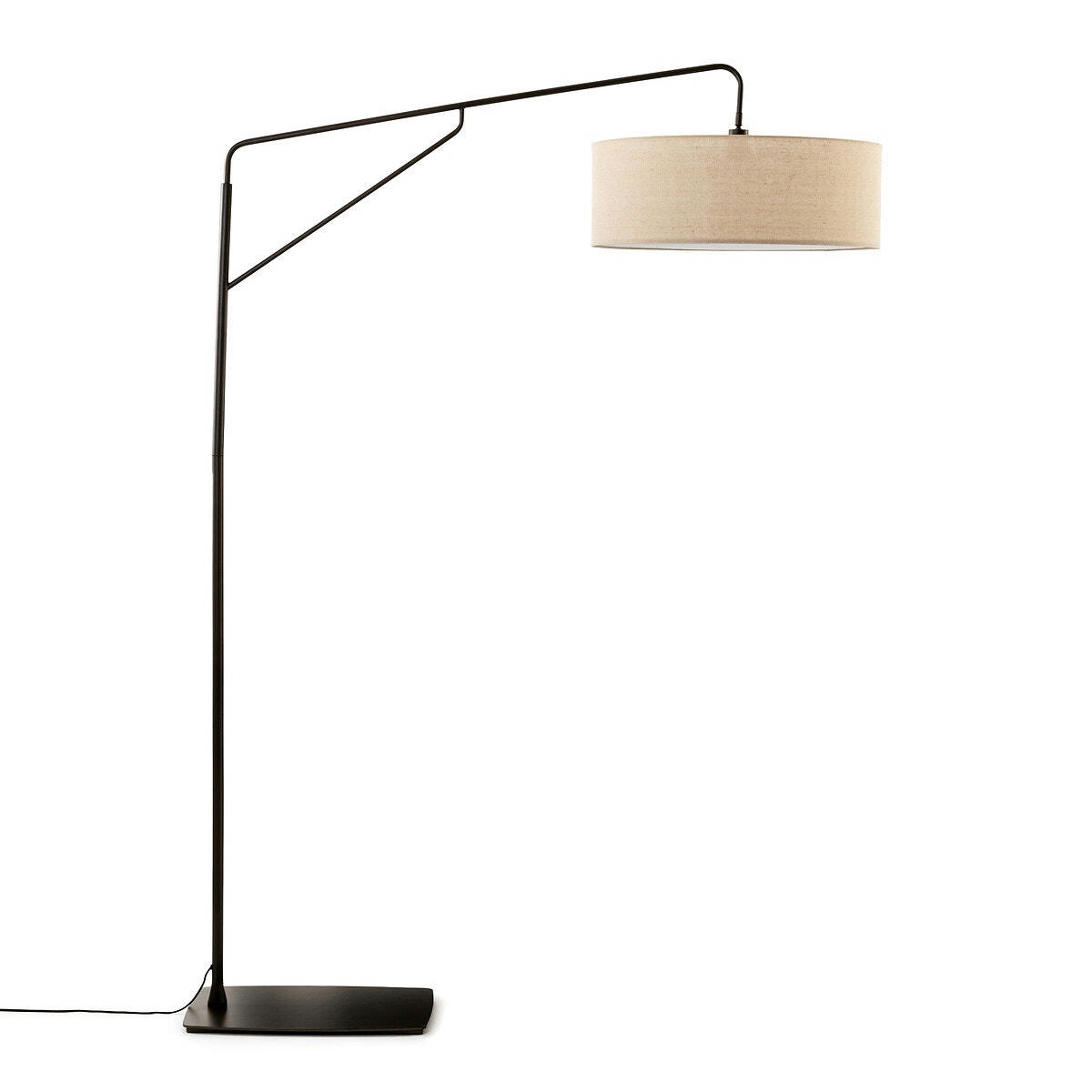 Lampadaire arc, métal fer et lin, Cinqua