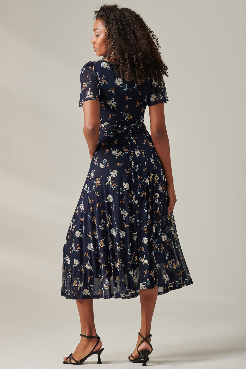 Jolie Moi Harlie Floral Mesh Maxi Dress