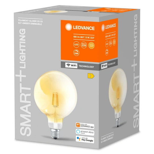 LED-Leuchtmittel »SMART  WiFi Filament Globe Dimmable«, 6 W, E27, warmweiß