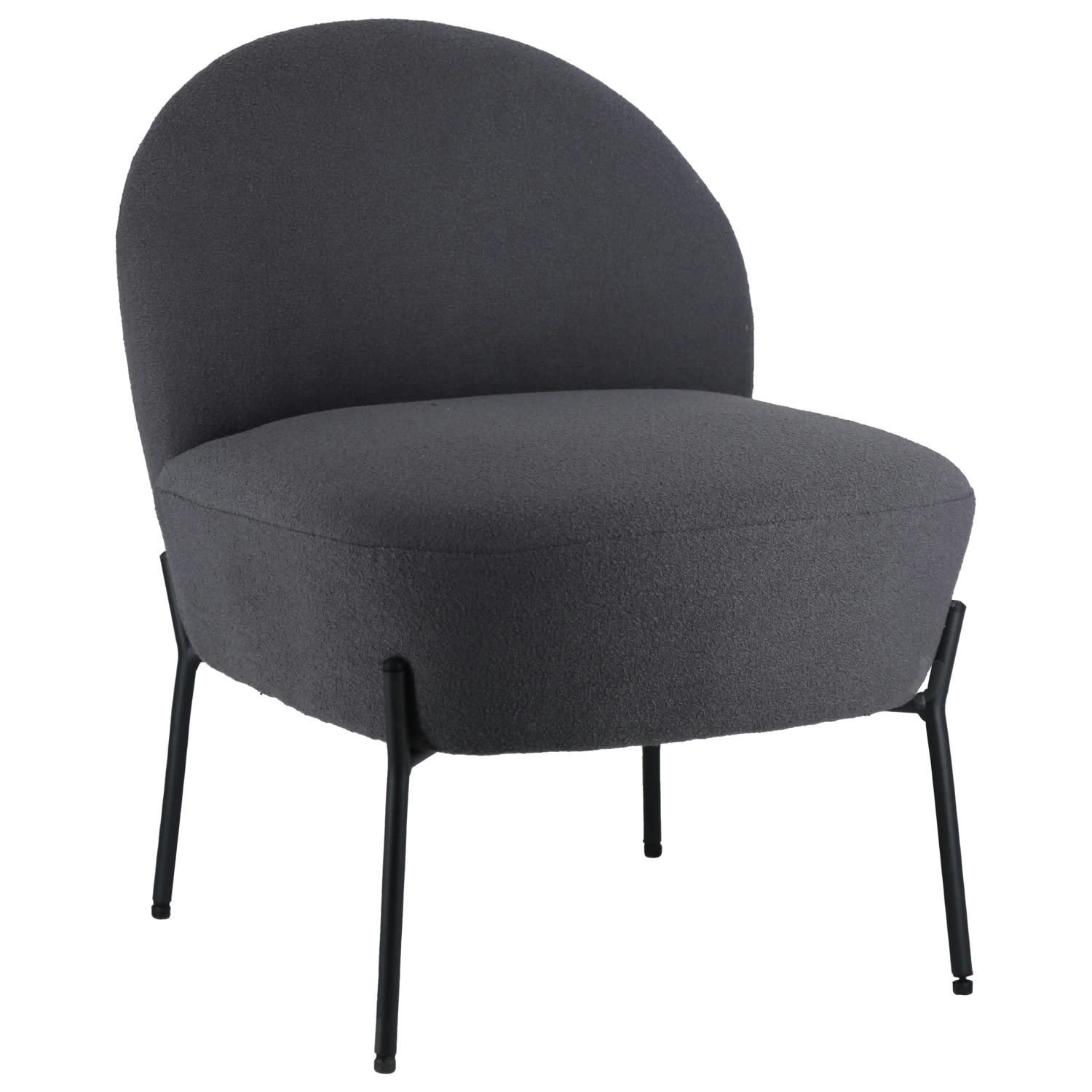 HELMI - Fauteuil en tissu boucle gris