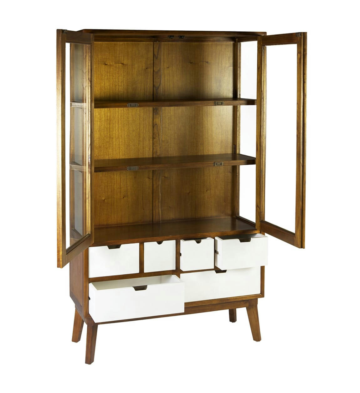 ARTIC - Vitrine en bois bicolore, H 180 cm