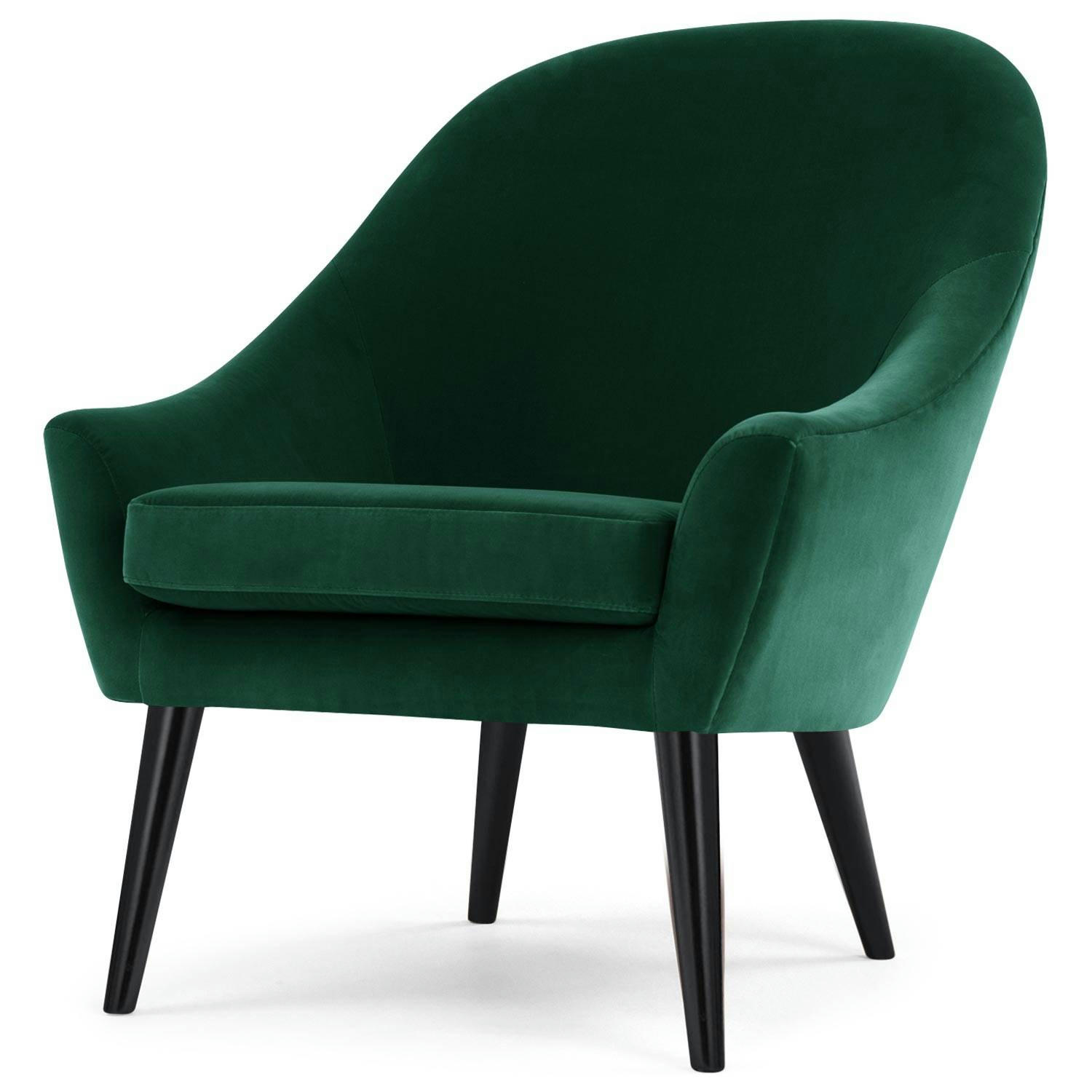 DAKOTA - Fauteuil scandinave velours vert