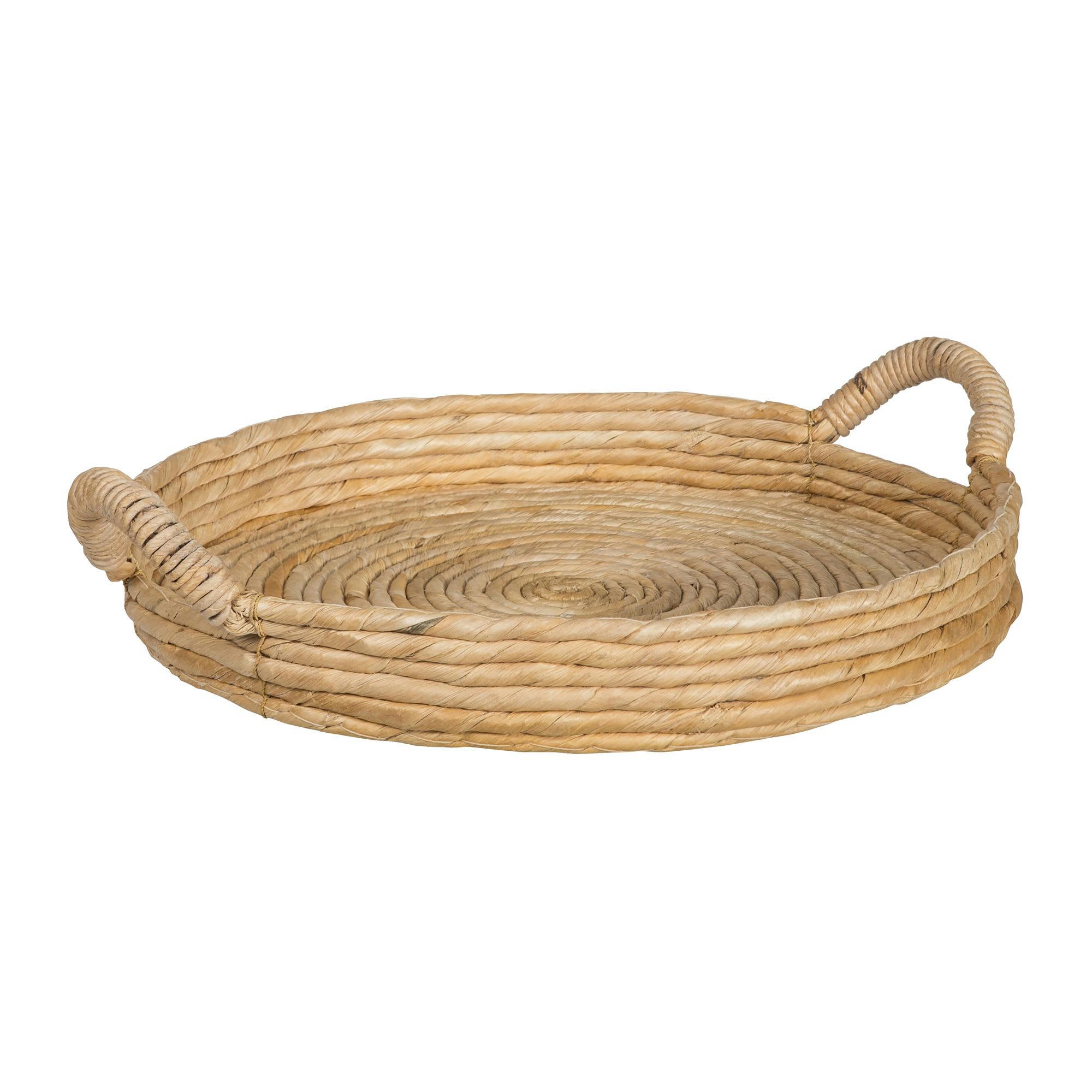 DOUNIA - Plateau en abaca avec poignées Ø48cm