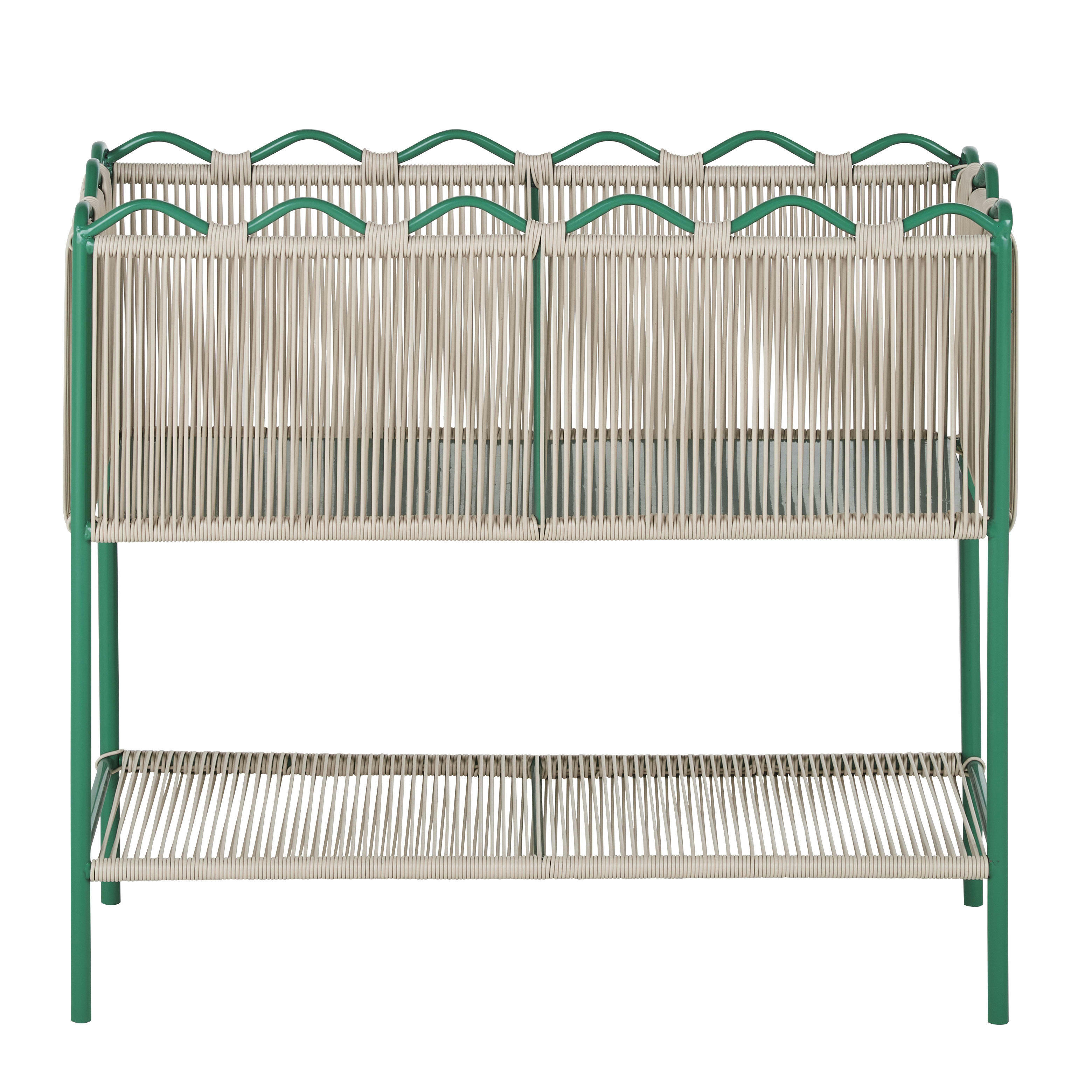 MILA - Jardinière verte et beige