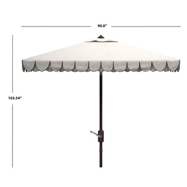 SAFAVIEH Outdoor Living Elegant Valance 7.5 Ft Square Umbrella