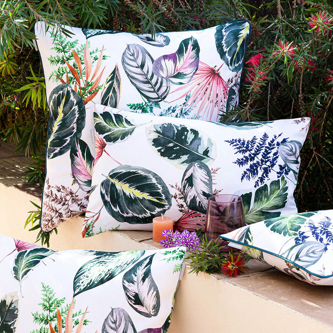 TROPALM TO - 2 Housses de coussin en coton 30x50 cm vert