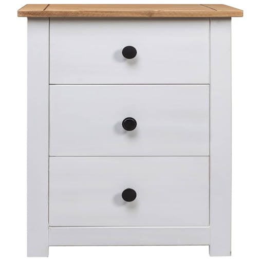 NNEVL Bedside Cabinet White 46x40x57 cm Pinewood Panama Range