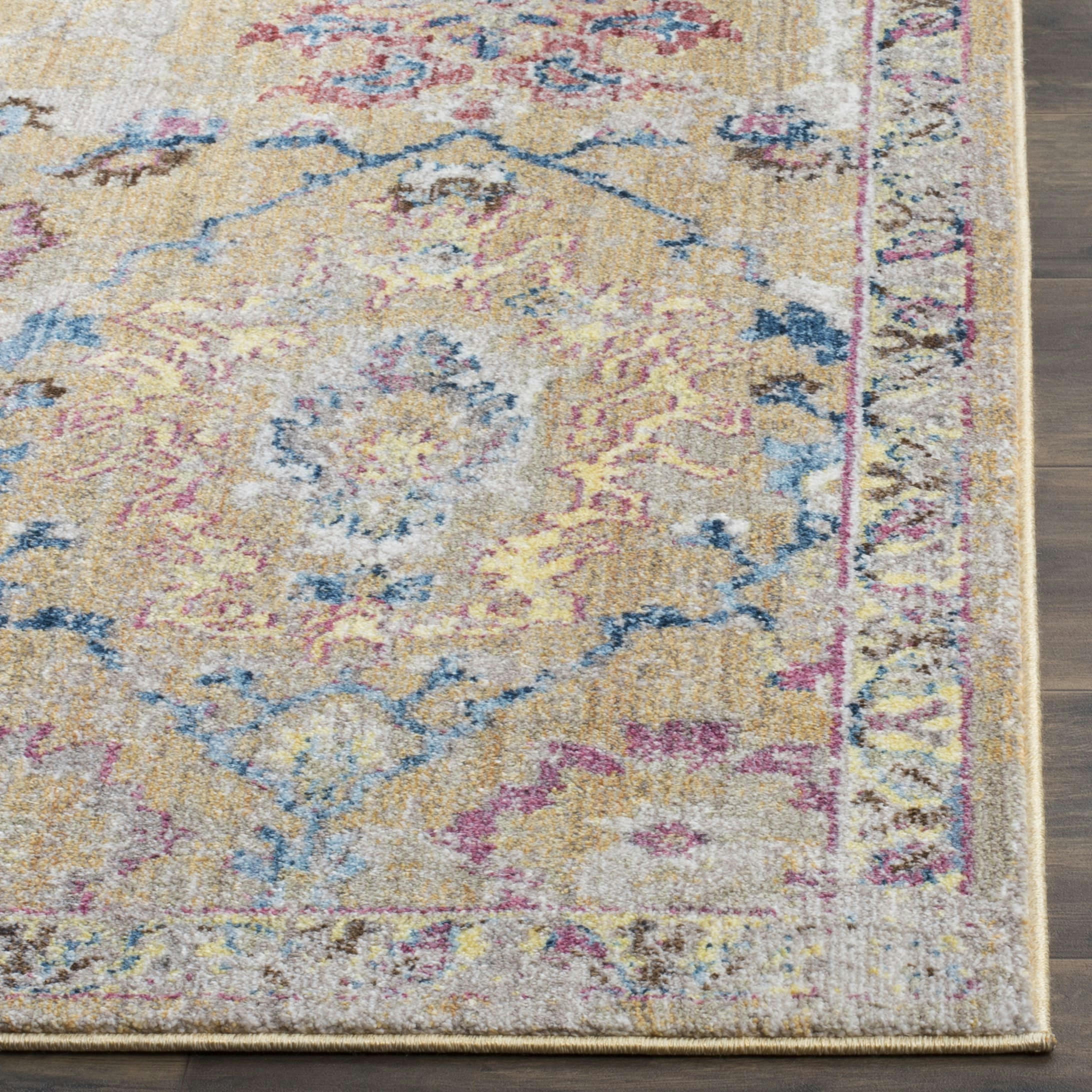 BRISTOL - Tapis de salon interieur en camel & bleu, 183 x 274 cm