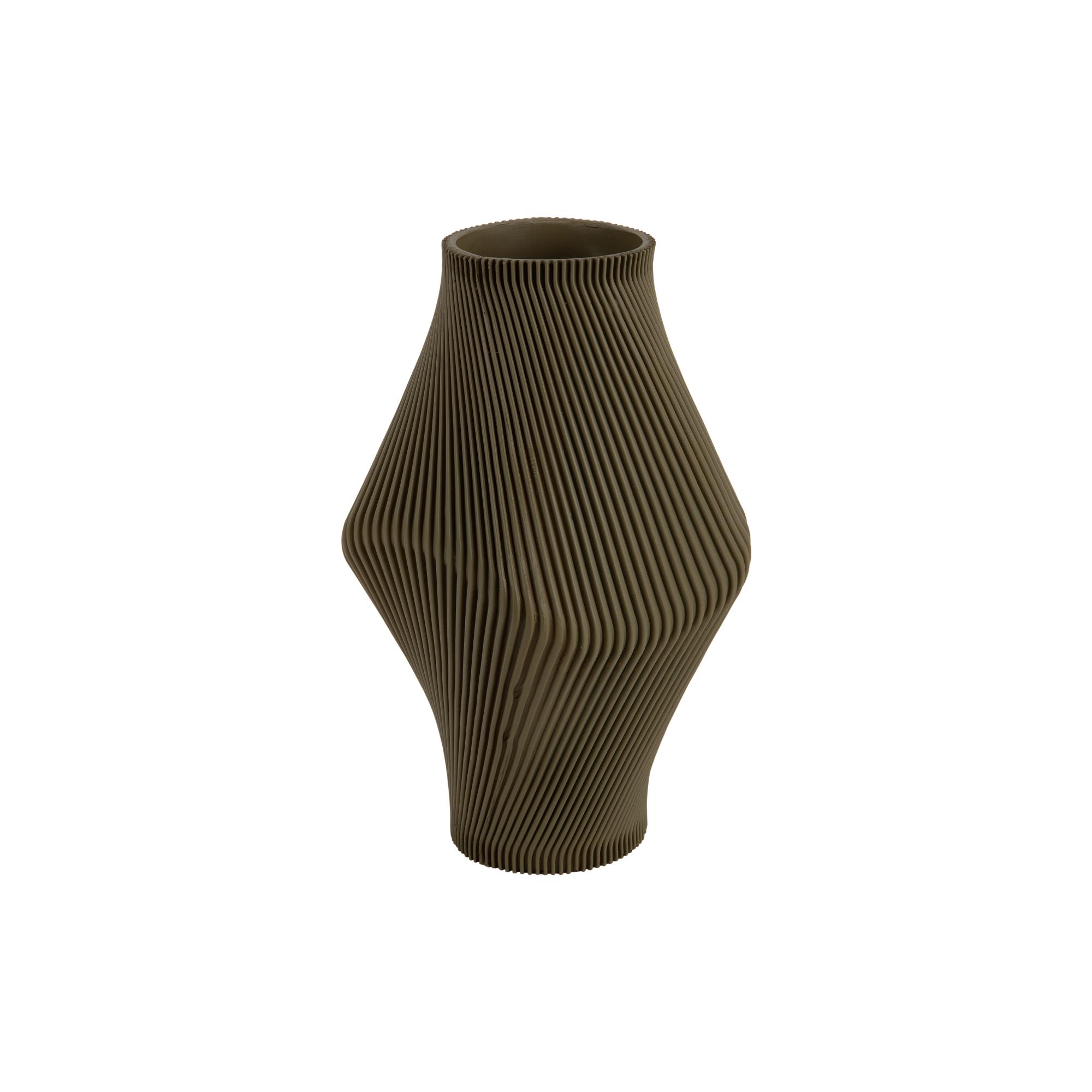 Present Time vaas Twisted Rib - groen - Ø16cm