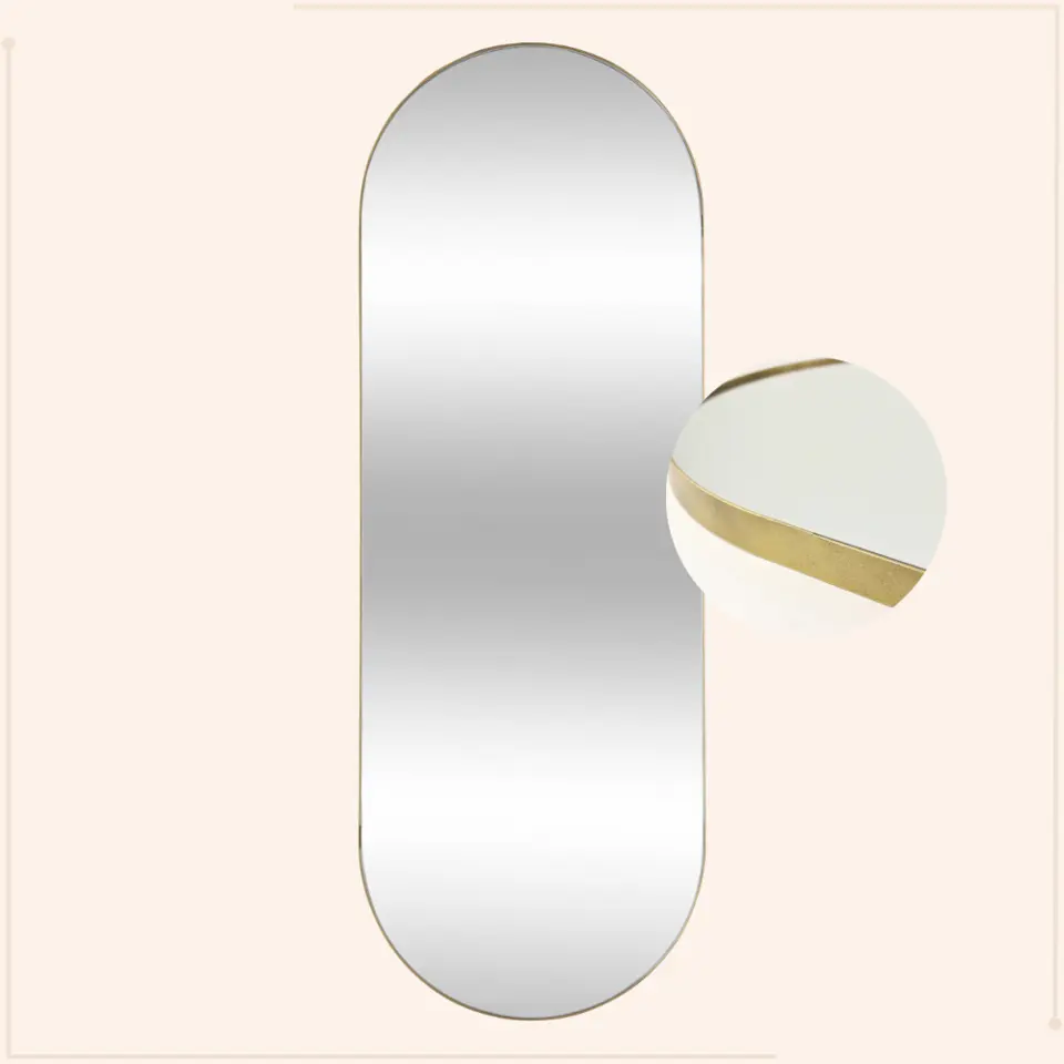 MISOU Spiegel Passpiegel Goud Ovaal Hangend 112x40cm Glas Spiegels