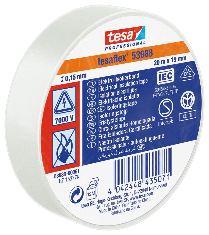 ISOLERINGSTAPE TESA 20MX19MM HVIT