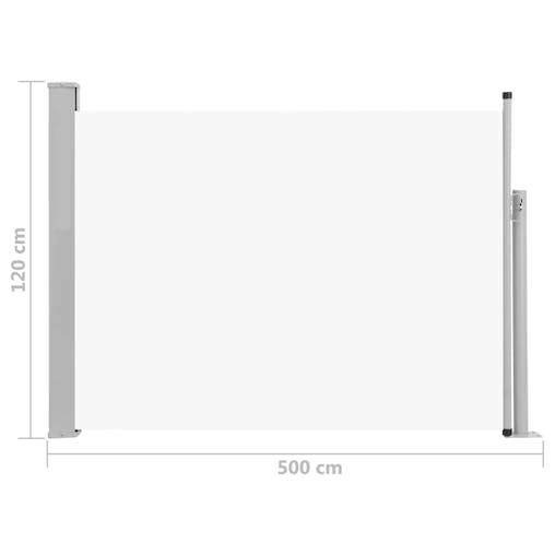 NNEVL Patio Retractable Side Awning 120x500 cm Cream