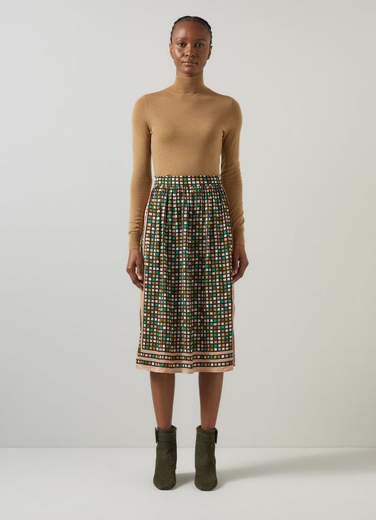 Allie Camel Roll Neck Knitted Top