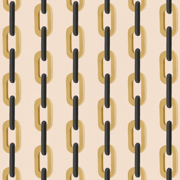Catchii Behang Chain de chaine beige geel