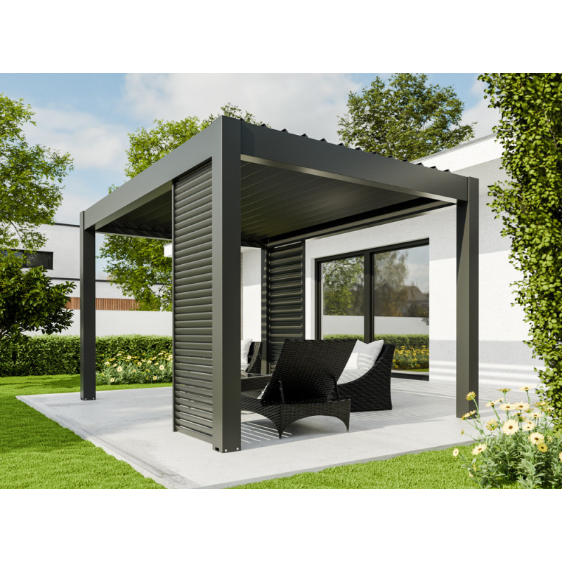 Panneau brise-vue pour pergola bioclimatique Capri anthracite 1,2 x 2,25 m