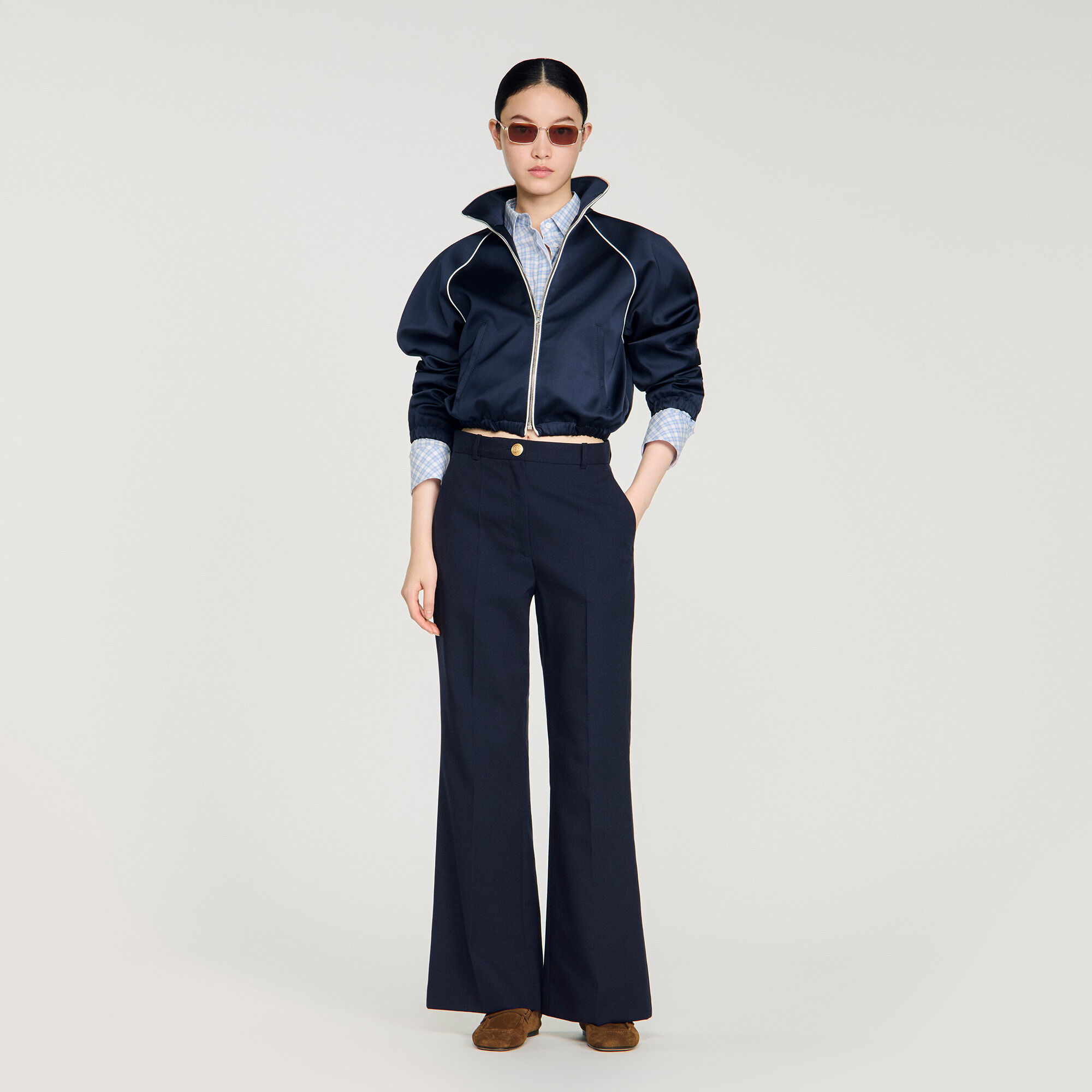 Pantalon large en laine