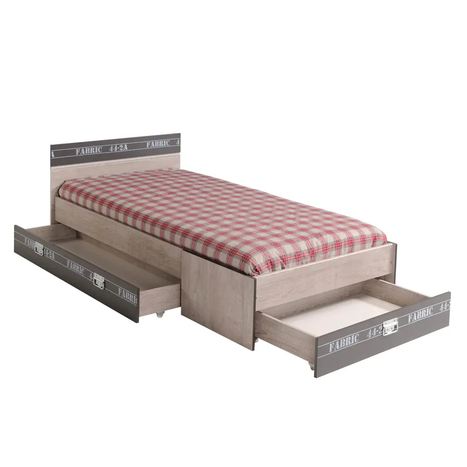 Ladenset Fabric - grijs/eikenkleur - 18,4x42,4x148,6 cm