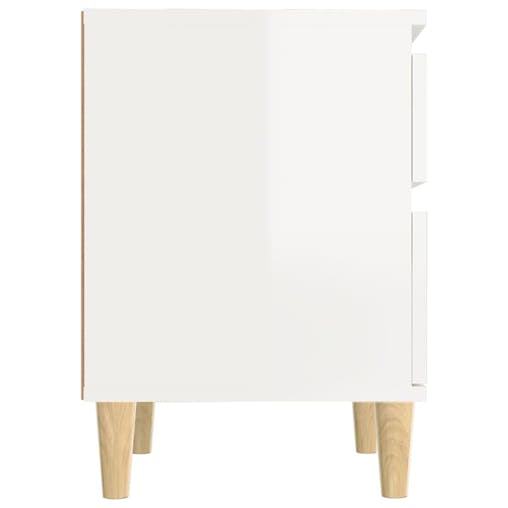 NNEVL Bedside Cabinet High Gloss White 40x35x50 cm