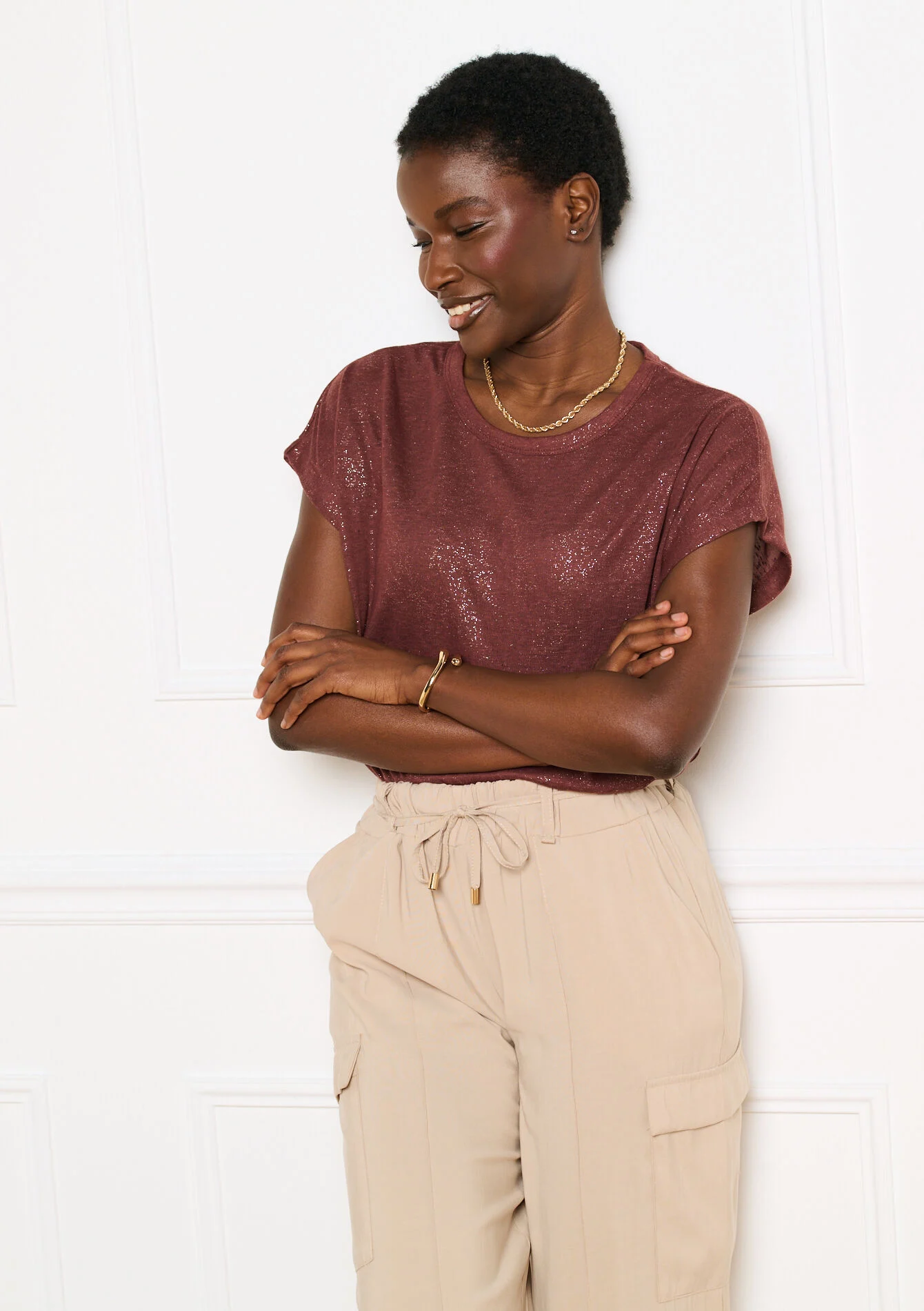 T-shirt met foil print