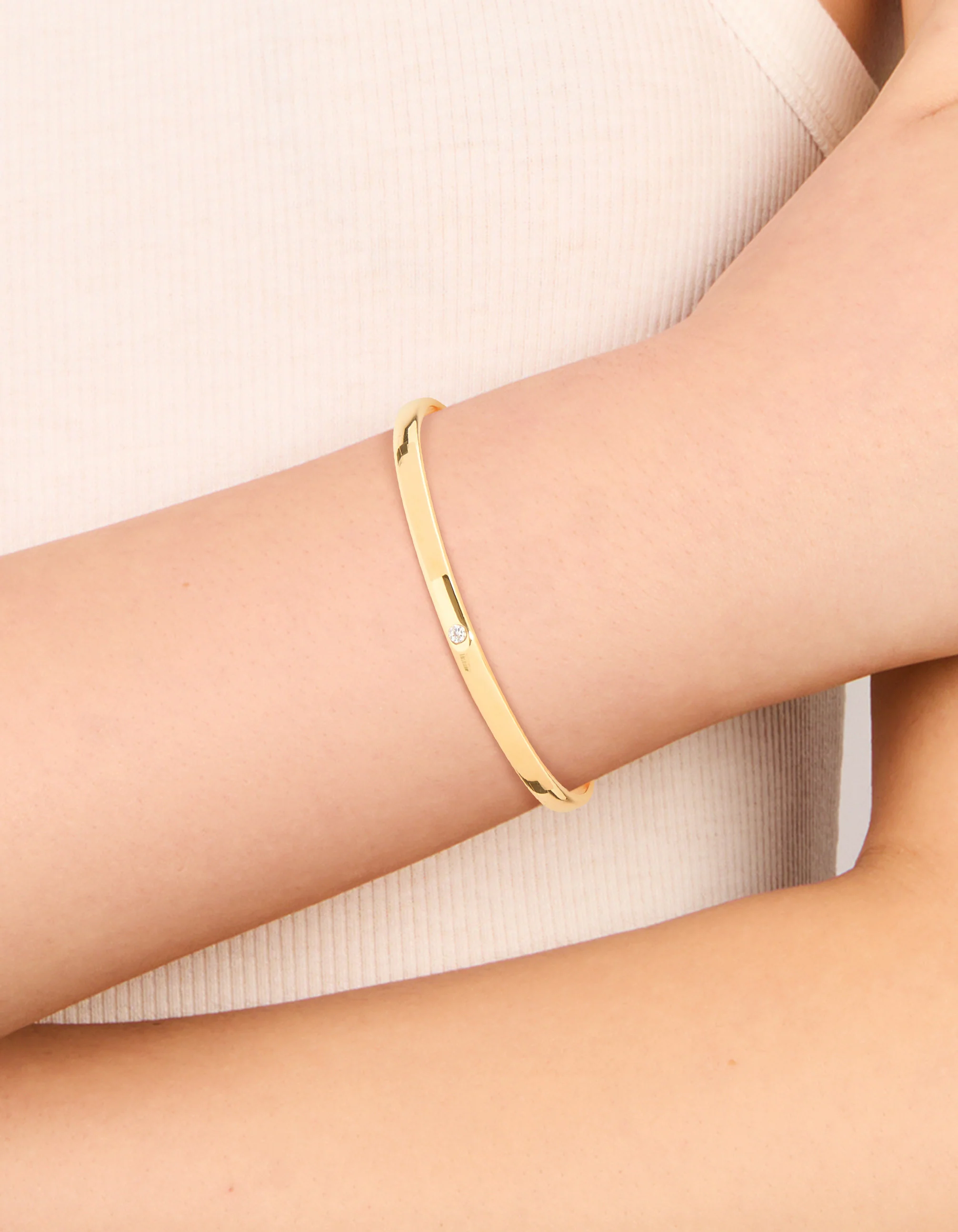 Waterproof Gold Plated Stainless Steel Smooth Open Wrist Cuff
