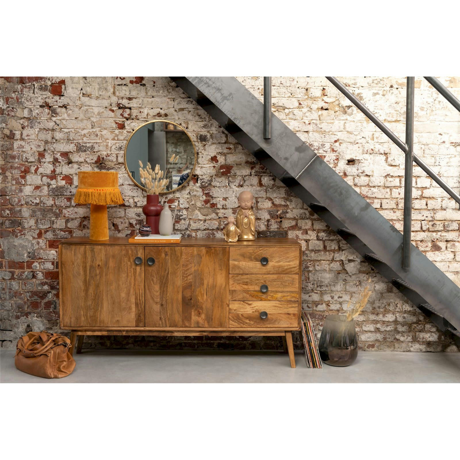 - Buffet Bois Manguier Bois clair