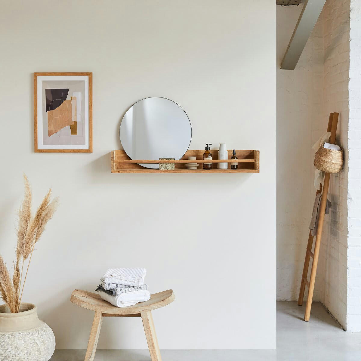 UGO - Etagère de salle de bain en teck massif 100 cm